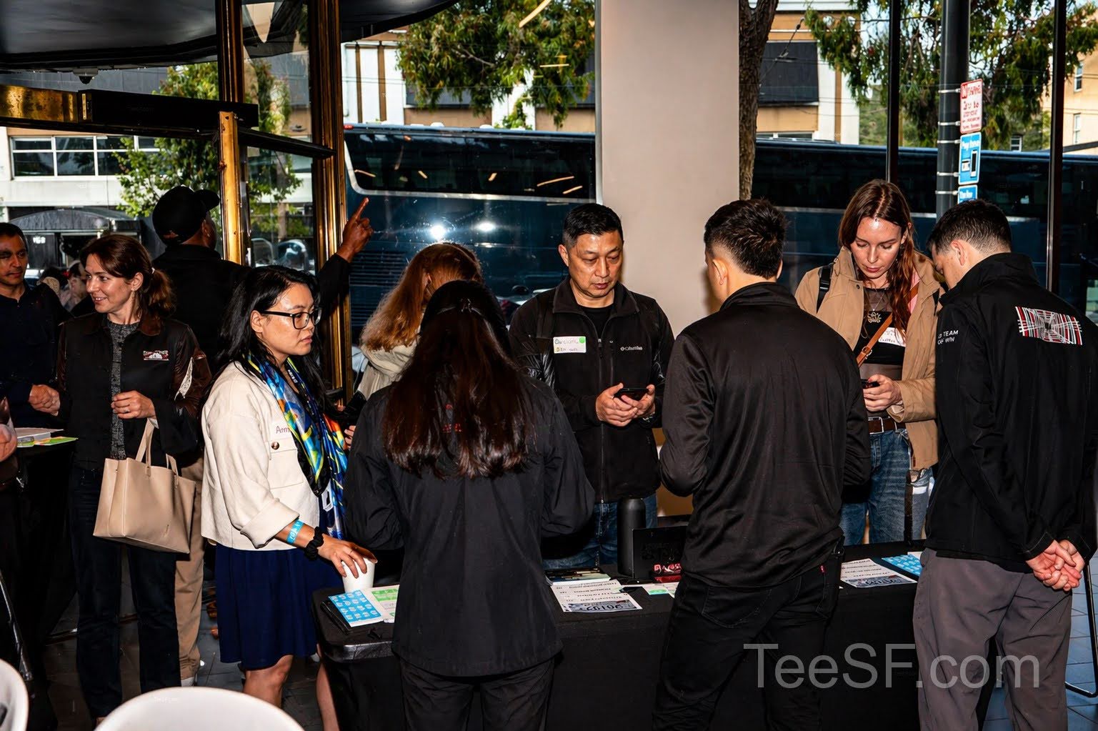 A photo from a pitch night event at Tesla in San Francisco.